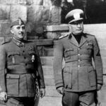 Francisco Franco junto a Musolinnidurante encuentro oficial en Bordiguera