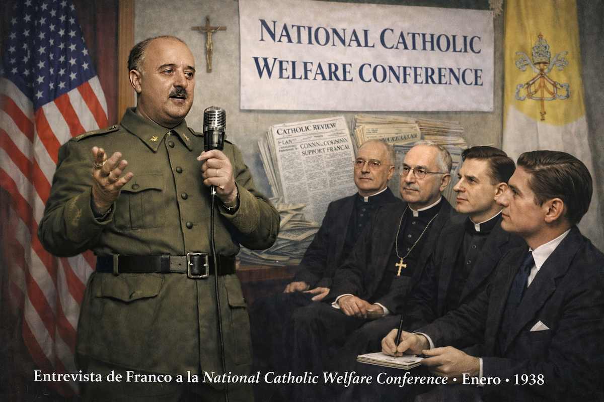 Franco en la conferencia católica, 1938