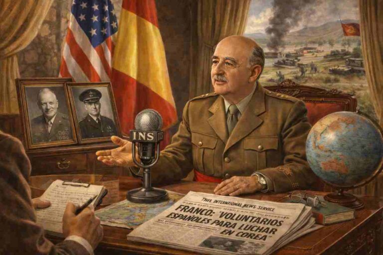 Franco en su oficina en 1952