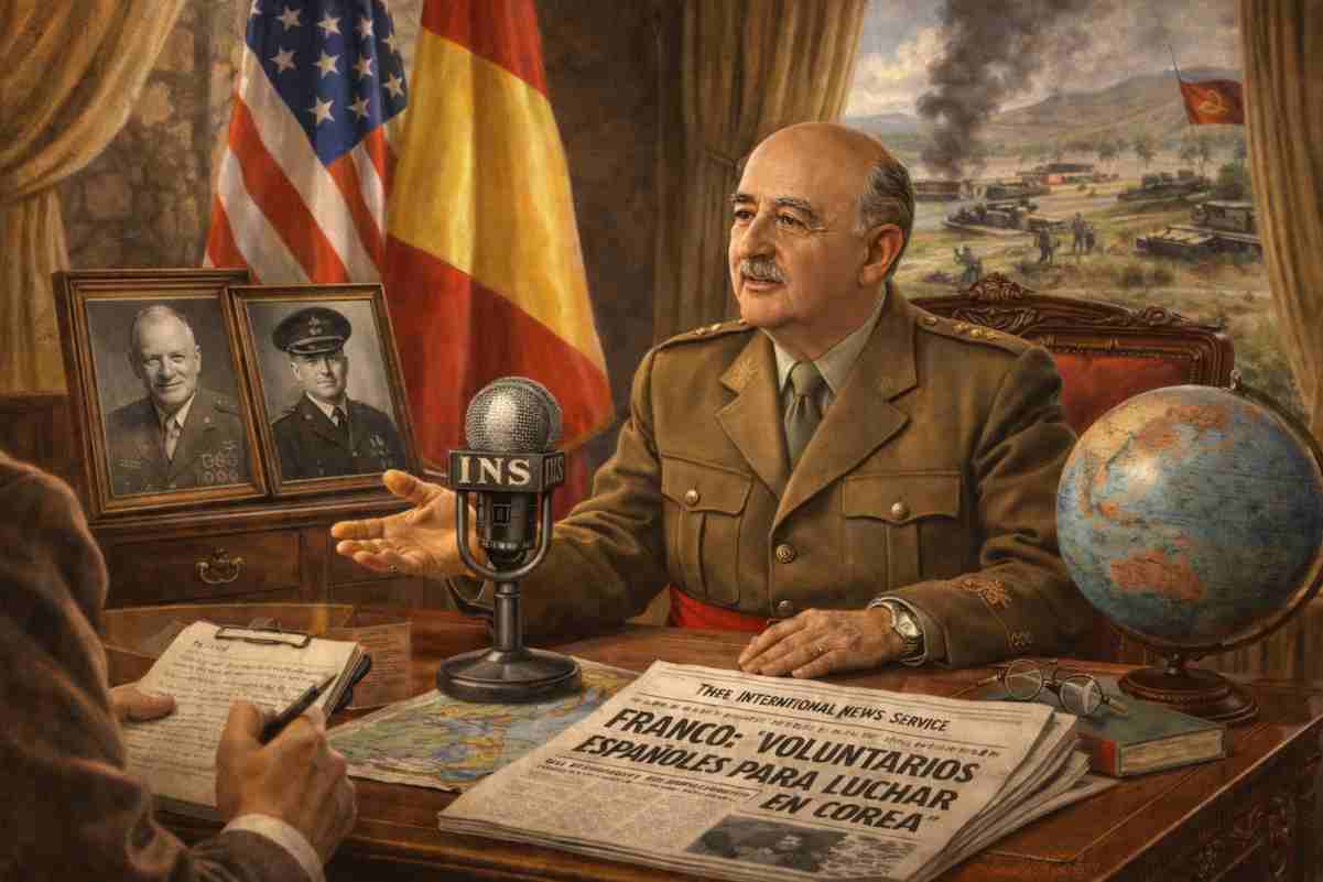 Franco en su oficina en 1952