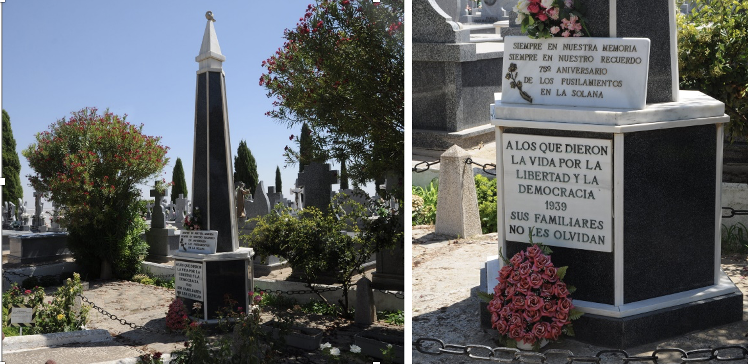 Monolito a los Caídos por la Libertad. Cementerio de La Solana. Año 2023.