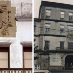 Escudo de España en el Cuartel de Campolongo. Traslado a la Escuela de Canteros de Poyo, donde permanece a la intemperie. 2003