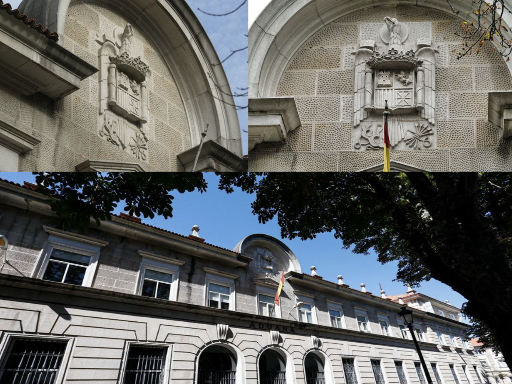 Escudo de España de la antigua Aduana de Vigo