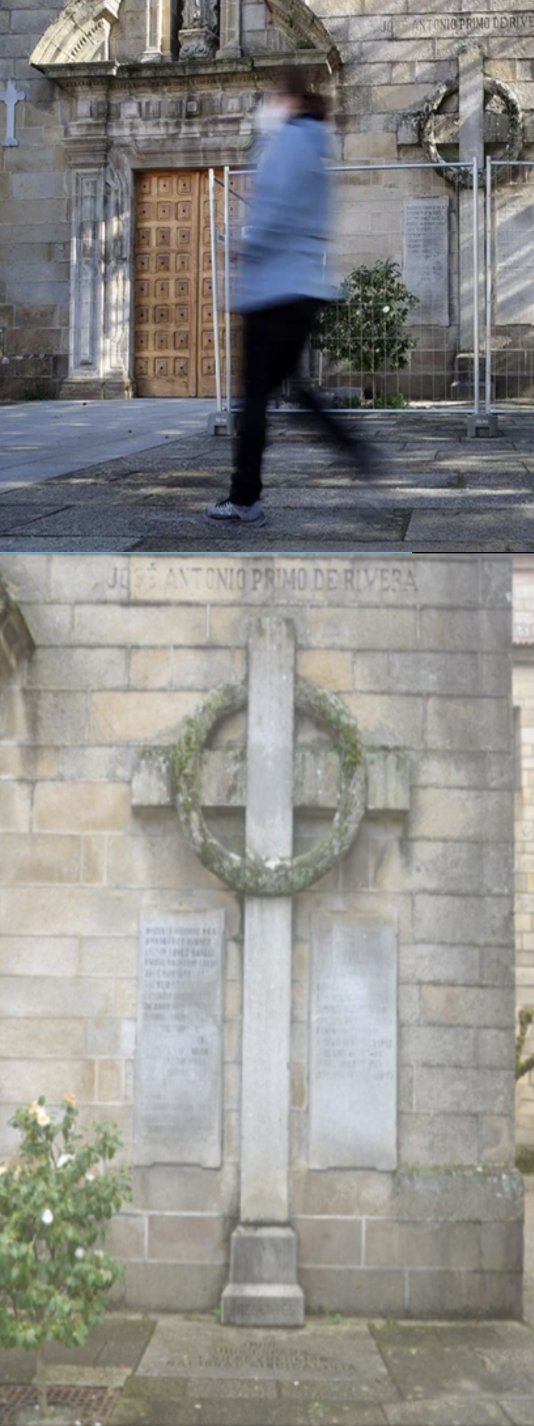 Cruz de las victimas durante la guerra civil, que se encontraba en el lateral de la iglesia parroquial en el centro de la ciudad
