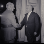 Visita a España del presidente de Tunez, Sr. Habid Burguiba: recibimiento en Barajas, audiencia en el Pardo; cena de gala