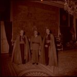 Francisco Franco con el cardenal Ottaviani, secretario de la Suprema y Sagrada Congregación del Santo Oficio, acompañado por monseñor Hildebrando Antoniutti, nuncio apostólico de S.S.
