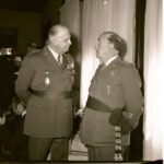 Francisco Franco con los tenientes generales Alonso Vega, Barroso y D. Pedro Martín Alonso 16-05-1960