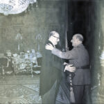 Francisco Franco abrazando a D. Manuel Aznar. 13-06-1962