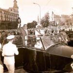 Visita a España del presidente de Filipinas, don Dioslado Kacapagal: manifestación popular, a su paso por Madrid, en contra de la reunión de Munich; entrega de las llaves de la ciudad por el alcalde, conde de Mayalde; en el Palacio Real. 01 al 04-07-1962