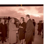 Francisco Franco recibe en Barajas al rey de Grecia, acompañaba a S.E. los príncipes, D. Juan Carlos y D.ª Sofía, ministros y otras autoridades; Francisco Franco recibe en el Pardo al rey de Grecia; Francisco Franco despide en Barajas al rey de Grecia; conversando con los príncipes 1, 3 y 12-12-1963
