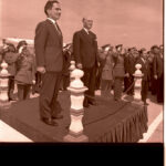 Francisco Franco se entrevista, en la base aérea de Torrejón de Ardoz, con S.M. el rey de Jordania, Husssein 13 – 04 – 1964