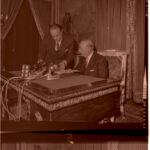 Francisco Franco en el Mensaje a la Nación con motivo del Fin de año y con el ministro Fraga 28 – 12 – 1964