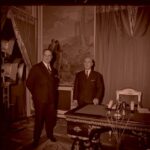 Francisco Franco con el Sr. Fraga Iribarne con motivo del mensaje de Fin de Año por televisión 28-12-1965