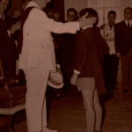 Francisco Franco inaugura en Burgos el colegio menor Francisco Franco, dónde le fue ofrecida por un alumno la Beca de Honor del centro 05-07-1968