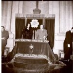 Solemne tedeum en el Valle de los Caidos, presidido por el caudillo y Sra., y los príncipes Juan Carlos y D.ª Sofía – 01 – 04 - 1964
