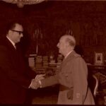 El caudillo con el general jefe de las Fuerzas Armadas de Nicarágua D. Anastasio Somoza, futuro presidente de su país – 22 – 04 - 1964
