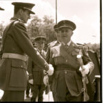 El caudillo preside, con el príncipe Juan Carlos, el Desfile de la Victoria, conmemorativo de 25 años de paz