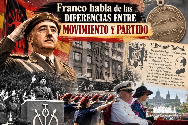 Franco y el Movimiento Nacional durante el franquismo, diferencias entre Movimiento político y partido único.