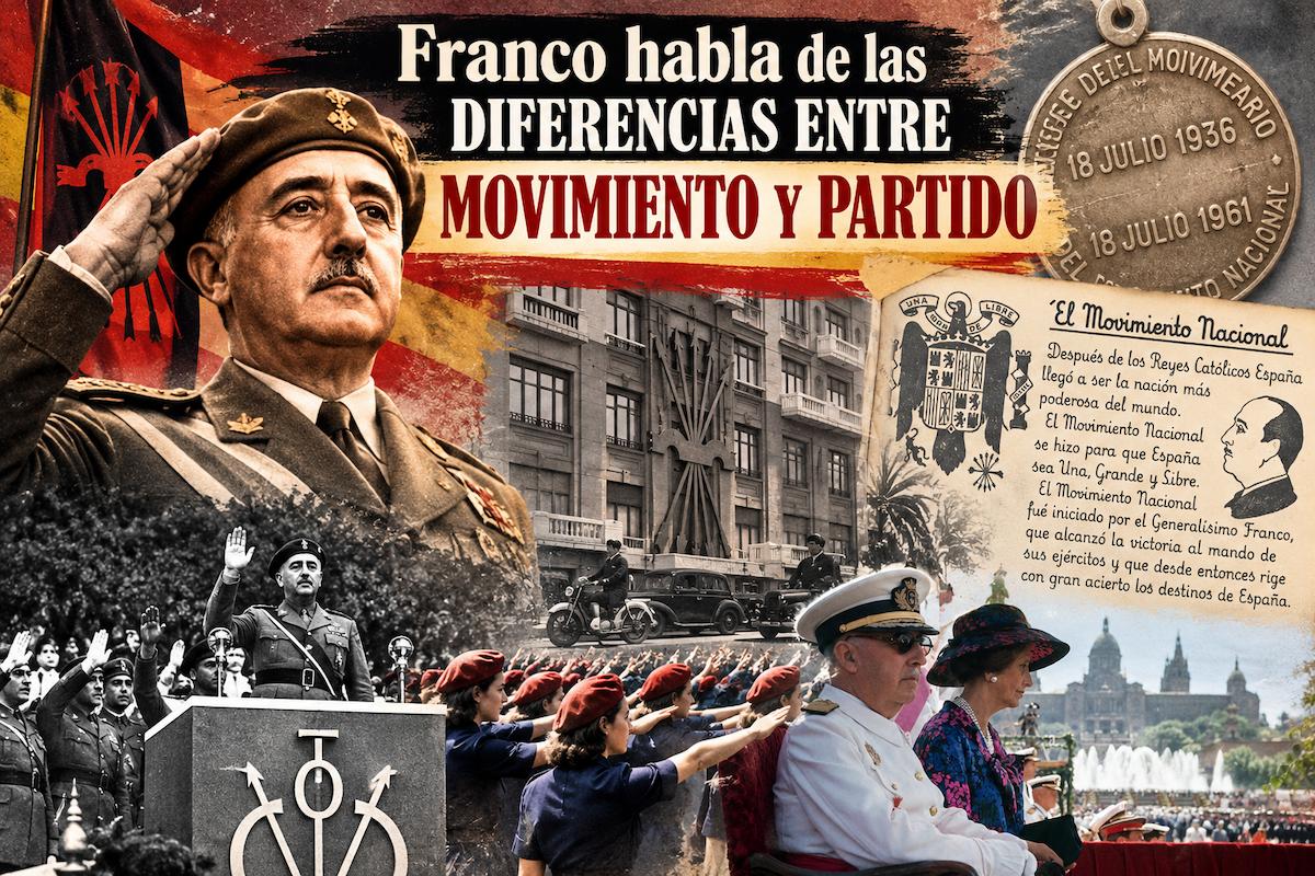 Franco y el Movimiento Nacional durante el franquismo, diferencias entre Movimiento político y partido único.