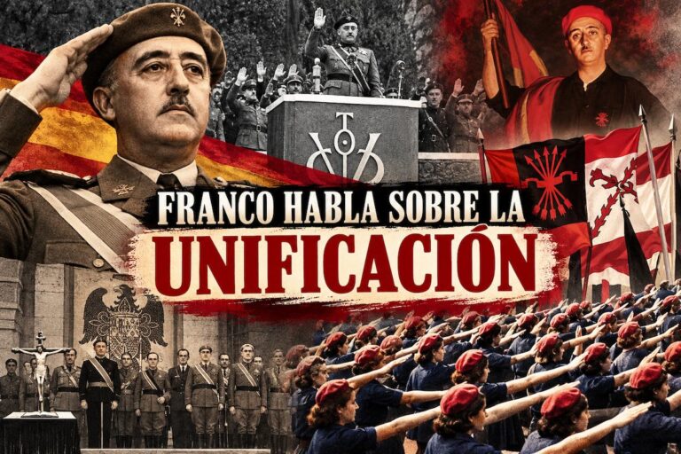 Francisco Franco y la Unificación de Falange Española Tradicionalista y de las JONS en 1937.